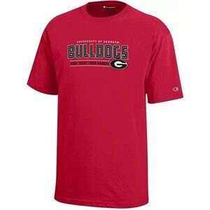 Georgia Bulldogs YM Champion T-Shirt Youth Medium 7-8 Red Tee UGA Dawgs NWT